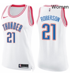Womens Nike Oklahoma City Thunder 21 Andre Roberson Swingman WhitePink Fashion NBA Jersey Womens Nike Oklahoma City Thunder 21 Andre Roberson Swingman WhitePink Fashion NBA Jersey