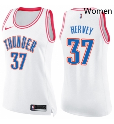 Womens Nike Oklahoma City Thunder 37 Kevin Hervey Swingman White Pink Fashion NBA Jersey Womens Nike Oklahoma City Thunder 37 Kevin Hervey Swingman White Pink Fashion NBA Jersey