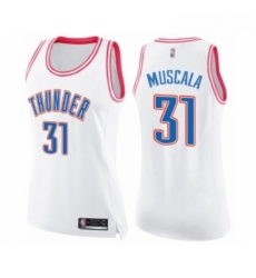 Womens Oklahoma City Thunder 31 Mike Muscala Swingman White Pink Fashion Basketball Jersey Womens Oklahoma City Thunder 31 Mike Muscala Swingman White Pink Fashion Basketball Jersey