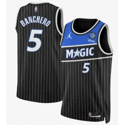 Men Orlando Magic 5 Paolo Banchero Black 2025 New Generation of Magic Stitched Basketball Jersey