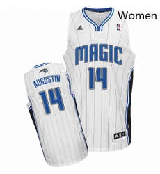Womens Adidas Orlando Magic 14 DJ Augustin Swingman White Home NBA Jersey Womens Adidas Orlando Magic 14 DJ Augustin Swingman White Home NBA Jersey