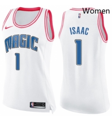 Womens Nike Orlando Magic 1 Jonathan Isaac Swingman WhitePink Fashion NBA Jersey Womens Nike Orlando Magic 1 Jonathan Isaac Swingman WhitePink Fashion NBA Jersey