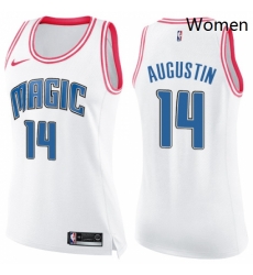 Womens Nike Orlando Magic 14 DJ Augustin Swingman WhitePink Fashion NBA Jersey Womens Nike Orlando Magic 14 DJ Augustin Swingman WhitePink Fashion NBA Jersey