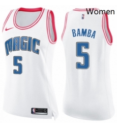 Womens Nike Orlando Magic 5 Mohamed Bamba Swingman WhitePink Fashion NBA Jersey Womens Nike Orlando Magic 5 Mohamed Bamba Swingman WhitePink Fashion NBA Jersey