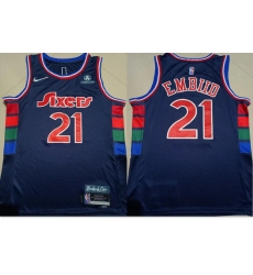 76ers 21 Joel Embiid Navy Nike Diamond 75th Anniversary City Edition Swingman Jerse 76ers 21 Joel Embiid Navy Nike Diamond 75th Anniversary City Edition Swingman Jerse