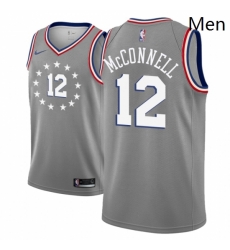 Men NBA 2018 19 Philadelphia 76ers 12 T J McConnell City Edition Gray Jers Men NBA 2018 19 Philadelphia 76ers 12 T J McConnell City Edition Gray Jers
