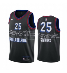 Men Nike Philadelphia 76ers 25 Ben Simmons Black NBA Swingman 2020 21 City Edition Jersey Men Nike Philadelphia 76ers 25 Ben Simmons Black NBA Swingman 2020 21 City Edition Jersey