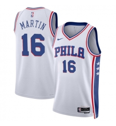 Men Philadelphia 76ers 16 Caleb Martin White Association Edition Stitched Jersey Men Philadelphia 76ers 16 Caleb Martin White Association Edition Stitched Jersey