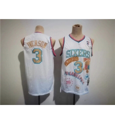Men Philadelphia 76ers 3 Allen Iverson White Throwback Basketball Jersey Men Philadelphia 76ers 3 Allen Iverson White Throwback Basketball Jersey