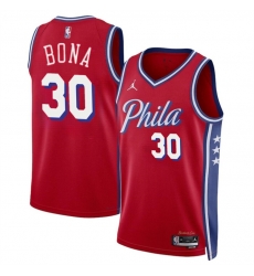 Men Philadelphia 76ers 30 Adam Bona Red 2024 Draft Statement Edition Stitched Jersey Men Philadelphia 76ers 30 Adam Bona Red 2024 Draft Statement Edition Stitched Jersey