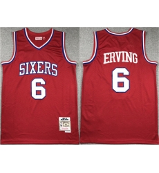 Men Philadelphia 76ers 6 Julius Erving Red Throwback Basketball Jersey Men Philadelphia 76ers 6 Julius Erving Red Throwback Basketball Jersey