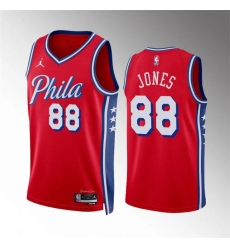 Men Philadelphia 76ers 88 Kai Jones Red Statement Edition Stitched Jersey Men Philadelphia 76ers 88 Kai Jones Red Statement Edition Stitched Jersey