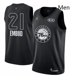 Mens Nike Jordan Philadelphia 76ers 21 Joel Embiid Swingman Black 2018 All Star Game NBA Jersey Mens Nike Jordan Philadelphia 76ers 21 Joel Embiid Swingman Black 2018 All Star Game NBA Jersey