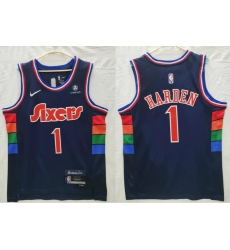 Men's Nike Philadelphia 76ers #1 James Harden Navy Blue Stitched NBA Jersey Men's Nike Philadelphia 76ers #1 James Harden Navy Blue Stitched NBA Jersey