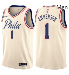 Mens Nike Philadelphia 76ers 1 Justin Anderson Swingman Cream NBA Jersey City Edition Mens Nike Philadelphia 76ers 1 Justin Anderson Swingman Cream NBA Jersey City Edition
