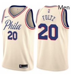 Mens Nike Philadelphia 76ers 20 Markelle Fultz Authentic Cream NBA Jersey City Edition Mens Nike Philadelphia 76ers 20 Markelle Fultz Authentic Cream NBA Jersey City Edition