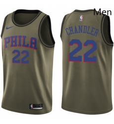 Mens Nike Philadelphia 76ers 22 Wilson Chandler Swingman Green Salute to Service NBA Jersey Mens Nike Philadelphia 76ers 22 Wilson Chandler Swingman Green Salute to Service NBA Jersey