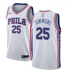 Mens Nike Philadelphia 76ers 25 Ben Simmons Authentic White Home NBA Jersey Association Edition Mens Nike Philadelphia 76ers 25 Ben Simmons Authentic White Home NBA Jersey Association Edition