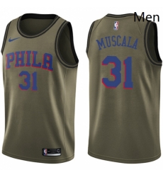 Mens Nike Philadelphia 76ers 31 Mike Muscala Swingman Green Salute to Service NBA Jersey Mens Nike Philadelphia 76ers 31 Mike Muscala Swingman Green Salute to Service NBA Jersey