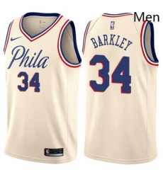 Mens Nike Philadelphia 76ers 34 Charles Barkley Swingman Cream NBA Jersey City Edition Mens Nike Philadelphia 76ers 34 Charles Barkley Swingman Cream NBA Jersey City Edition