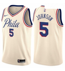 Mens Nike Philadelphia 76ers 5 Amir Johnson Authentic Cream NBA Jersey City Edition Mens Nike Philadelphia 76ers 5 Amir Johnson Authentic Cream NBA Jersey City Edition