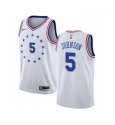 Mens Nike Philadelphia 76ers 5 Amir Johnson White Swingman Jersey Earned Edition Mens Nike Philadelphia 76ers 5 Amir Johnson White Swingman Jersey Earned Edition