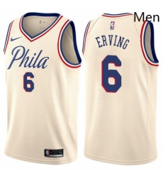Mens Nike Philadelphia 76ers 6 Julius Erving Authentic Cream NBA Jersey City Edition Mens Nike Philadelphia 76ers 6 Julius Erving Authentic Cream NBA Jersey City Edition