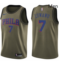 Mens Nike Philadelphia 76ers 7 Timothe Luwawu Swingman Green Salute to Service NBA Jersey Mens Nike Philadelphia 76ers 7 Timothe Luwawu Swingman Green Salute to Service NBA Jersey