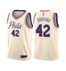 Mens Philadelphia 76ers 42 Al Horford Authentic Cream Basketball Jersey City Edition Mens Philadelphia 76ers 42 Al Horford Authentic Cream Basketball Jersey City Edition
