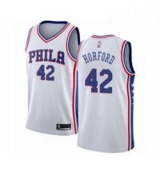 Mens Philadelphia 76ers 42 Al Horford Authentic White Basketball Jersey Association Edition Mens Philadelphia 76ers 42 Al Horford Authentic White Basketball Jersey Association Edition
