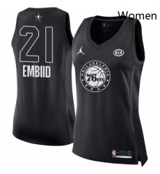 Womens Nike Jordan Philadelphia 76ers 21 Joel Embiid Swingman Black 2018 All Star Game NBA Jersey Womens Nike Jordan Philadelphia 76ers 21 Joel Embiid Swingman Black 2018 All Star Game NBA Jersey