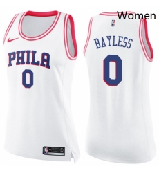 Womens Nike Philadelphia 76ers 0 Jerryd Bayless Swingman WhitePink Fashion NBA Jersey Womens Nike Philadelphia 76ers 0 Jerryd Bayless Swingman WhitePink Fashion NBA Jersey