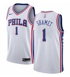 Womens Nike Philadelphia 76ers 1 Landry Shamet Swingman White NBA Jersey Association Edition Womens Nike Philadelphia 76ers 1 Landry Shamet Swingman White NBA Jersey Association Edition