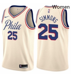 Womens Nike Philadelphia 76ers 25 Ben Simmons Swingman Cream NBA Jersey City Edition Womens Nike Philadelphia 76ers 25 Ben Simmons Swingman Cream NBA Jersey City Edition