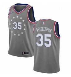 Womens Nike Philadelphia 76ers 35 Clarence Weatherspoon Swingman Gray NBA Jersey City Edition Womens Nike Philadelphia 76ers 35 Clarence Weatherspoon Swingman Gray NBA Jersey City Edition