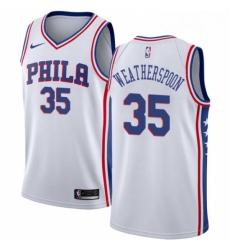 Womens Nike Philadelphia 76ers 35 Clarence Weatherspoon Swingman White Home NBA Jersey Association Edition Womens Nike Philadelphia 76ers 35 Clarence Weatherspoon Swingman White Home NBA Jersey Association Edition