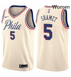 Womens Nike Philadelphia 76ers 5 Landry Shamet Swingman Cream NBA Jersey City Edition Womens Nike Philadelphia 76ers 5 Landry Shamet Swingman Cream NBA Jersey City Edition