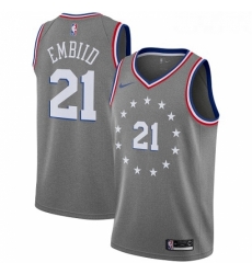 Youth Nike Philadelphia 76ers 21 Joel Embiid Swingman Gray NBA Jersey City Edition Youth Nike Philadelphia 76ers 21 Joel Embiid Swingman Gray NBA Jersey City Edition