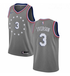 Youth Nike Philadelphia 76ers 3 Allen Iverson Swingman Gray NBA Jersey City Edition Youth Nike Philadelphia 76ers 3 Allen Iverson Swingman Gray NBA Jersey City Edition
