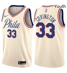 Youth Nike Philadelphia 76ers 33 Robert Covington Swingman Cream NBA Jersey City Edition Youth Nike Philadelphia 76ers 33 Robert Covington Swingman Cream NBA Jersey City Edition
