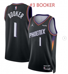Men Jordan Brand Devin Booker Black Phoenix Suns #3 Swingman Badge Jersey Statement Edition Men Jordan Brand Devin Booker Black Phoenix Suns #3 Swingman Badge Jersey Statement Edition