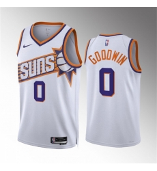 Men Phoenix Suns 0 Jordan Goodwin White Association Edition Stitched Basketball Jersey Men Phoenix Suns 0 Jordan Goodwin White Association Edition Stitched Basketball Jersey