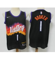 Men Phoenix Suns 1 Devin Booker Black 2021 City Edition NBA Swingman Jersey Men Phoenix Suns 1 Devin Booker Black 2021 City Edition NBA Swingman Jersey