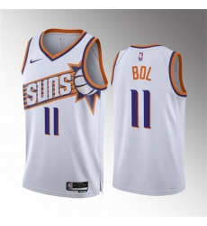Men Phoenix Suns 11 Bol Bol White Association Edition Stitched Basketball Jersey Men Phoenix Suns 11 Bol Bol White Association Edition Stitched Basketball Jersey