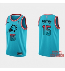 Men Phoenix Suns 15 Cameron Payne Blue 2022 23 City Edition With Black Payple Patch Stitched Basketball Jersey Men Phoenix Suns 15 Cameron Payne Blue 2022 23 City Edition With Black Payple Patch Stitched Basketball Jersey