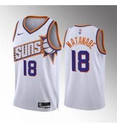 Men Phoenix Suns 18 Yuta Watanabe White Association Edition Stitched Basketball Jersey Men Phoenix Suns 18 Yuta Watanabe White Association Edition Stitched Basketball Jersey