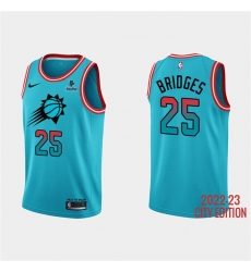 Men Phoenix Suns 25 Mikal Bridges Blue 2022 23 City Edition With Black Payple Patch Stitched Basketball Jersey Men Phoenix Suns 25 Mikal Bridges Blue 2022 23 City Edition With Black Payple Patch Stitched Basketball Jersey