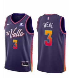 Men Phoenix Suns 3 Bradley Beal Purple 2023 24 City Edition Stitched Basketball Jersey Men Phoenix Suns 3 Bradley Beal Purple 2023 24 City Edition Stitched Basketball Jersey
