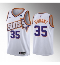 Men Phoenix Suns 35 Kevin Durant White 2023 Association Edition Stitched Basketball Jersey Men Phoenix Suns 35 Kevin Durant White 2023 Association Edition Stitched Basketball Jersey