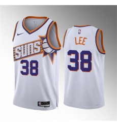 Men Phoenix Suns 38 Saben Lee White Association Edition Stitched Basketball Jersey Men Phoenix Suns 38 Saben Lee White Association Edition Stitched Basketball Jersey